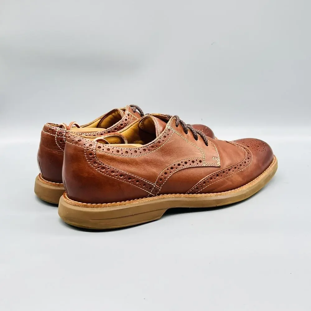 Sperry Shoes Mens 11 Brown Leather Top Sider Wingtip Oxford Dress Casual Brogue